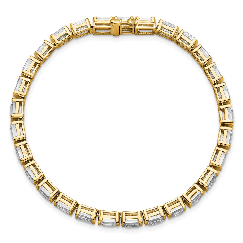 14k 10ct Cert Lab Grown Dia VS+ F+ Comp Emerald Bezel Tennis Bracelet