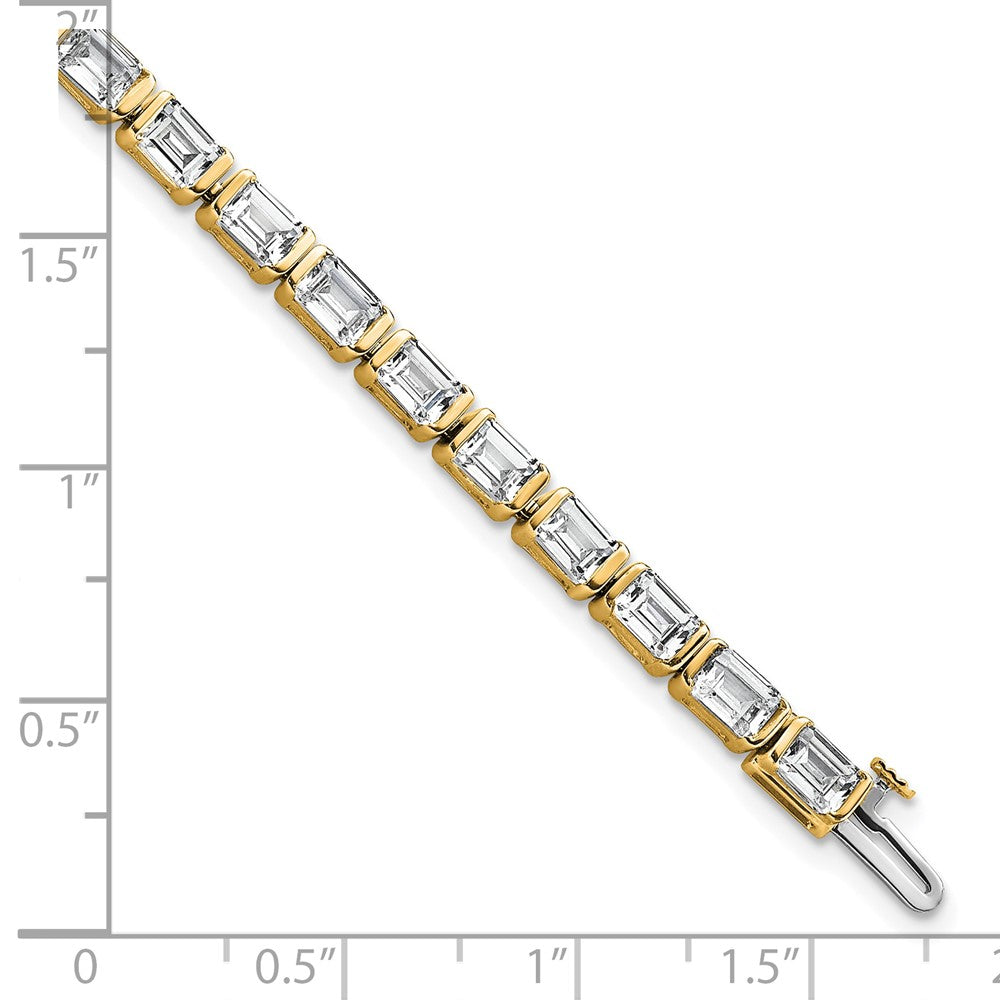 14k 10ct Cert Lab Grown Dia VS/SI+ G+ Comp Emerald Bezel Tennis Bracelet