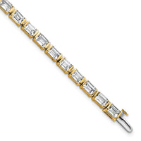 14k 10ct Lab Grown Dia VS+ F+ Comp Emerald Bezel Tennis Bracelet