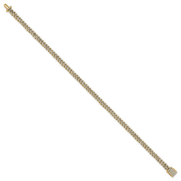 10k 2ct Lab Grown Dia VS+ F+ Comp 4mm Pavé Cuban Link Bracelet
