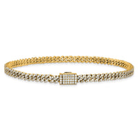 10k 2ct Lab Grown Dia VS/SI+ G+ Comp 4mm Pavé Cuban Link Bracelet