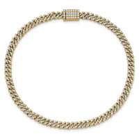 10k 2ct Lab Grown Dia VS/SI+ G+ Comp 4mm Pavé Cuban Link Bracelet