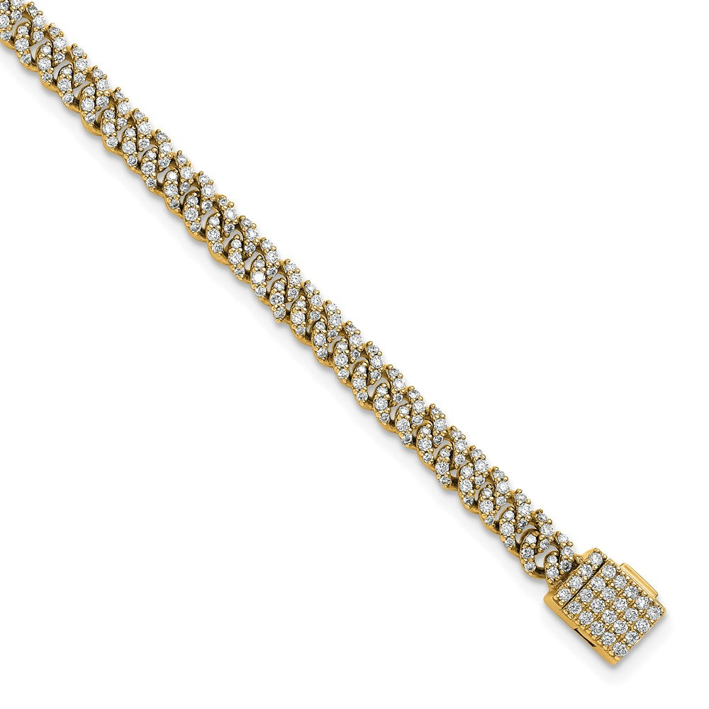 10k 2ct Lab Grown Dia VS/SI+ G+ Comp 4mm Pavé Cuban Link Bracelet