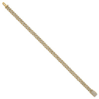 14k 3 1/3ct Lab Grown Dia VS/SI+ G+ Comp 4mm Pavé Cuban Link Bracelet