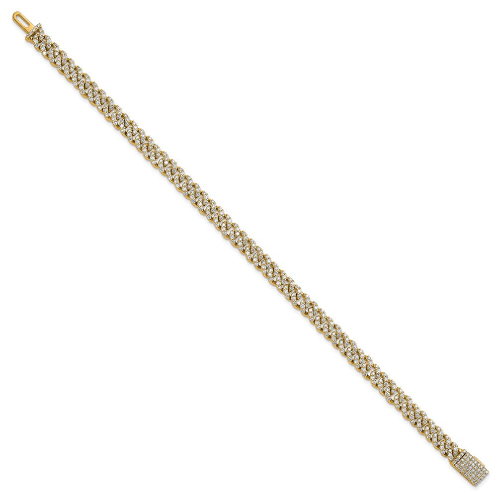 10k 3 1/3ct Lab Grown Dia VS/SI+ G+ Comp 4mm Pavé Cuban Link Bracelet