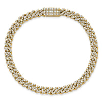 14k 3 1/3ct Lab Grown Dia VS+ F+ Comp 4mm Pavé Cuban Link Bracelet