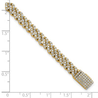 10k 3 1/3ct Lab Grown Dia VS/SI+ G+ Comp 4mm Pavé Cuban Link Bracelet