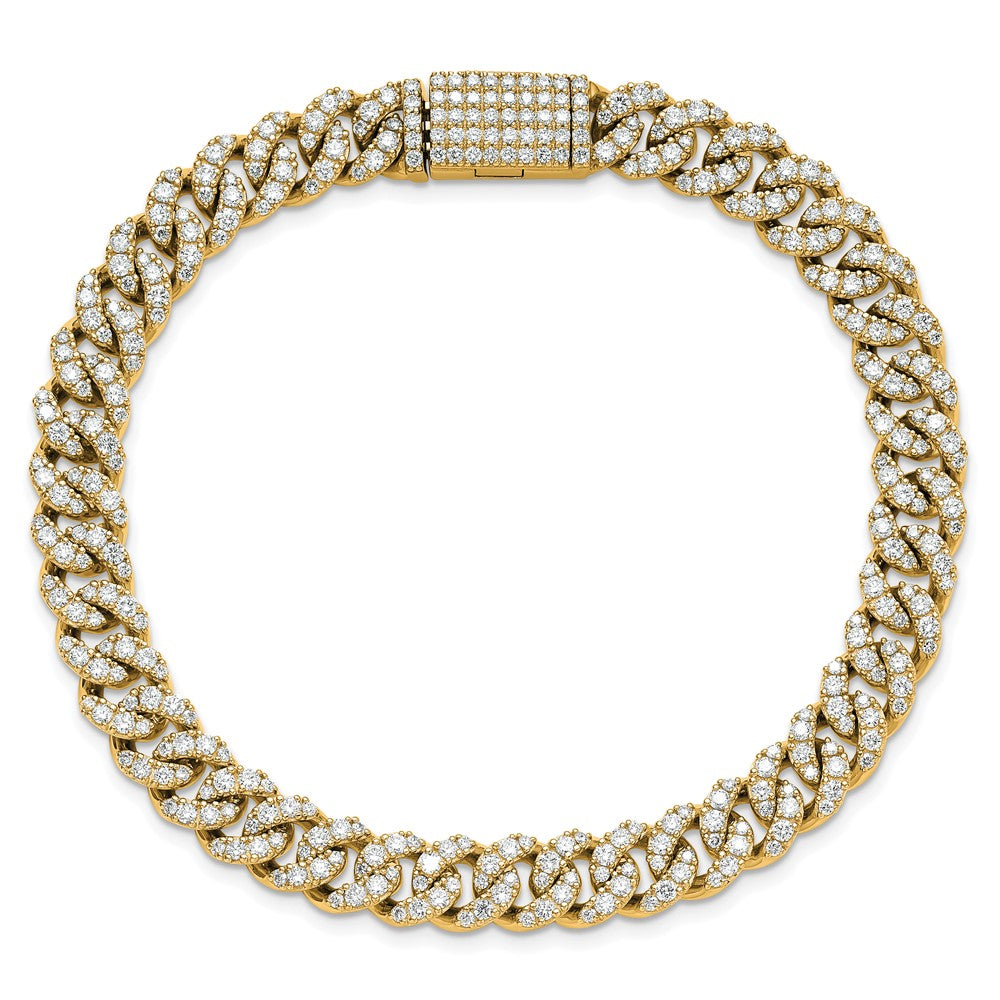14k 5ct Lab Grown Dia VS/SI+ G+ Comp 4mm Pavé Cuban Link Bracelet