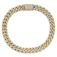 10k 5ct Lab Grown Dia VS/SI+ G+ Comp 4mm Pavé Cuban Link Bracelet