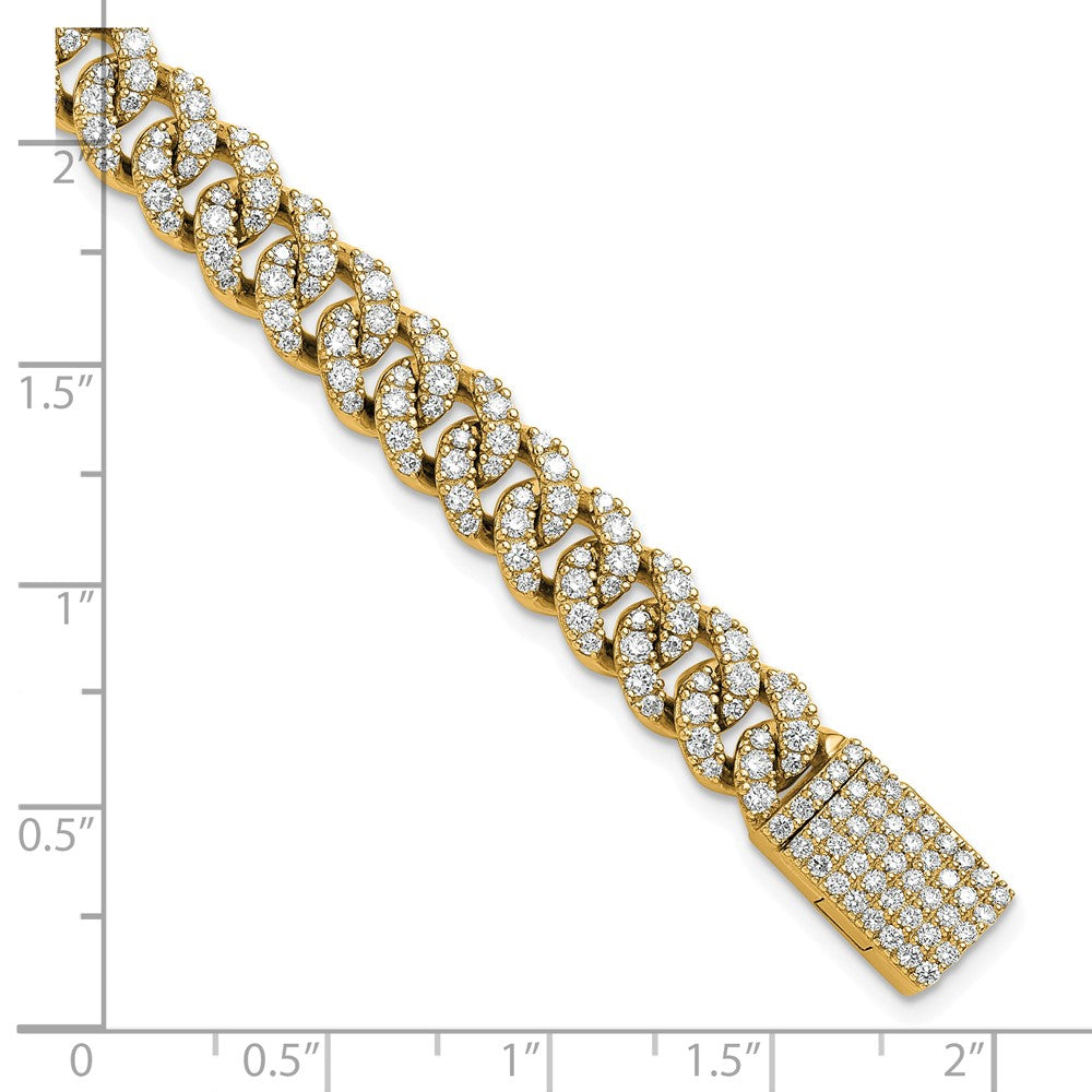 10k 5ct Lab Grown Dia VS/SI+ G+ Comp 4mm Pavé Cuban Link Bracelet