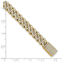 10k 5ct Lab Grown Dia VS/SI+ G+ Comp 4mm Pavé Cuban Link Bracelet
