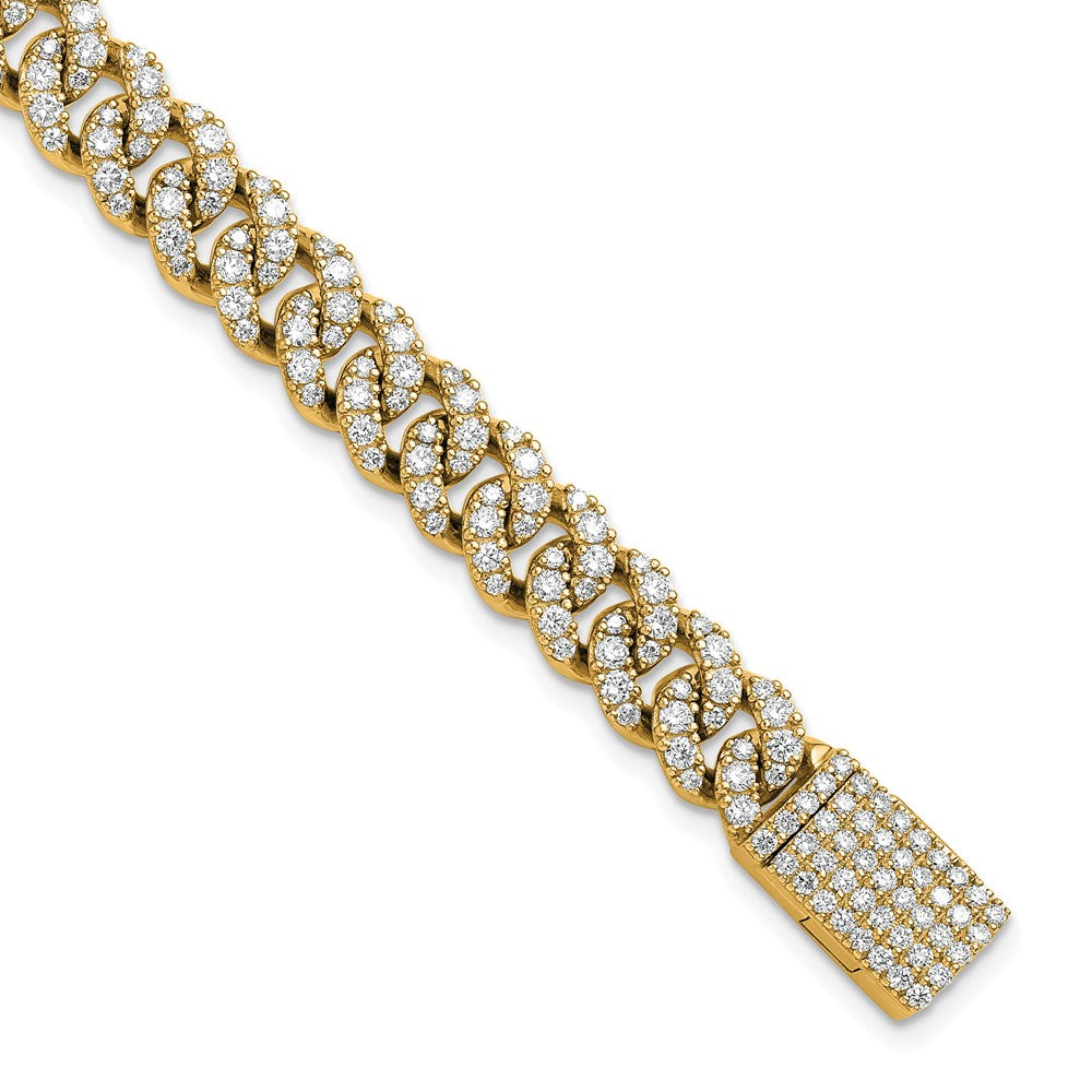 10k 5ct Lab Grown Dia VS/SI+ G+ Comp 4mm Pavé Cuban Link Bracelet