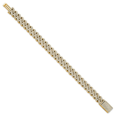 10k 6 1/6ct Lab Grown Dia VS/SI+ G+ Comp 4mm Pavé Cuban Link Bracelet
