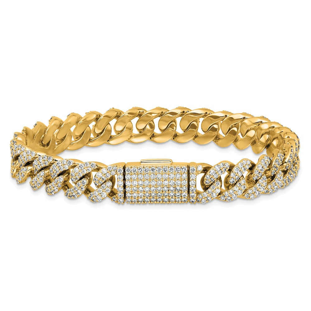 10k 6 1/6ct Lab Grown Dia VS+ F+ Comp 4mm Pavé Cuban Link Bracelet