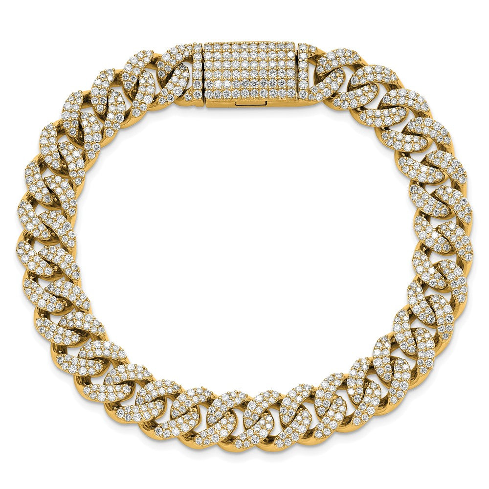 10k 6 1/6ct Lab Grown Dia VS+ F+ Comp 4mm Pavé Cuban Link Bracelet
