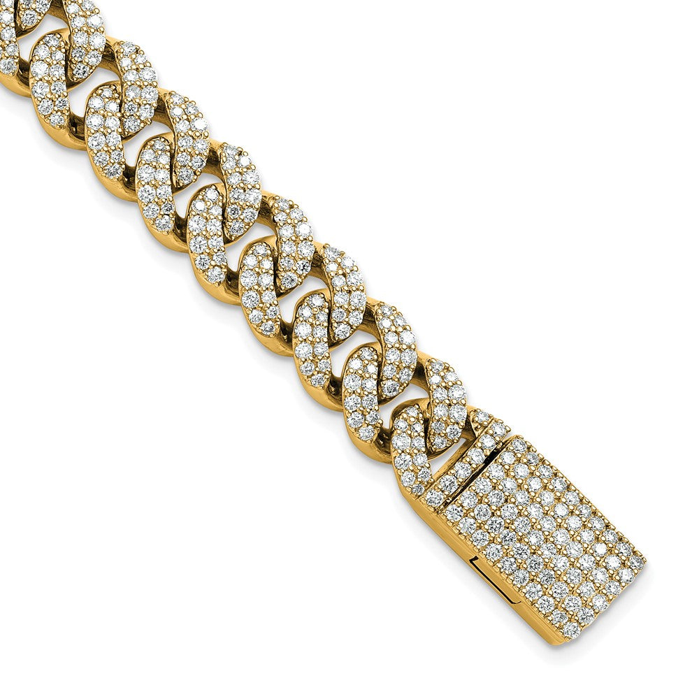 10k 6 1/6ct Lab Grown Dia VS+ F+ Comp 4mm Pavé Cuban Link Bracelet