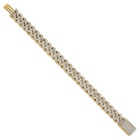 10k 9 1/6ct Lab Grown Dia VS/SI+ G+ Comp 4mm Pavé Cuban Link Bracelet