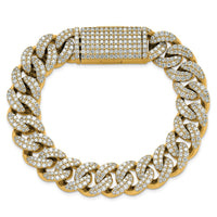 10k 11 3/8ct Lab Grown Dia VS/SI+ G+ Comp 4mm Pavé Cuban Link Bracelet