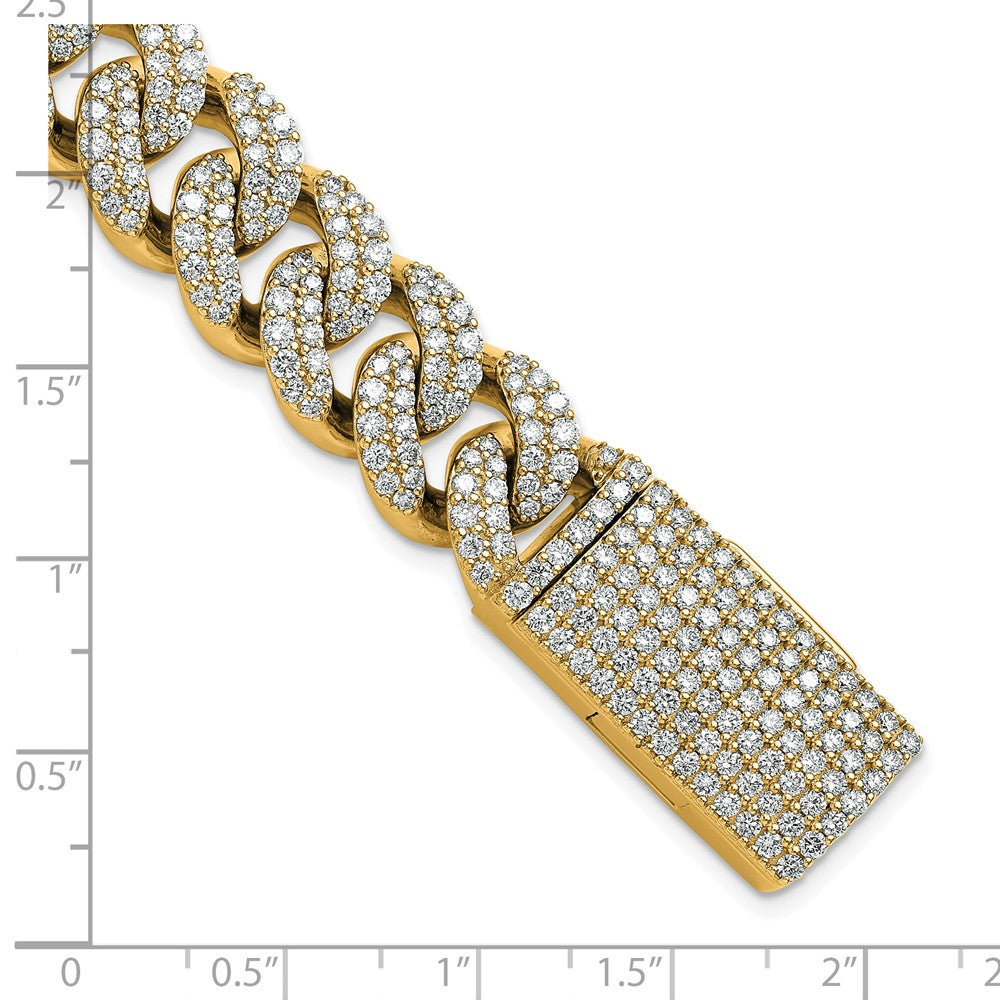 14k 11 3/8ct Lab Grown Dia VS/SI+ G+ Comp 4mm Pavé Cuban Link Bracelet