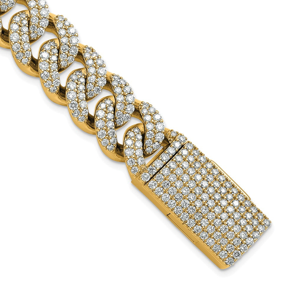 10k 11 3/8ct Lab Grown Dia VS/SI+ G+ Comp 4mm Pavé Cuban Link Bracelet