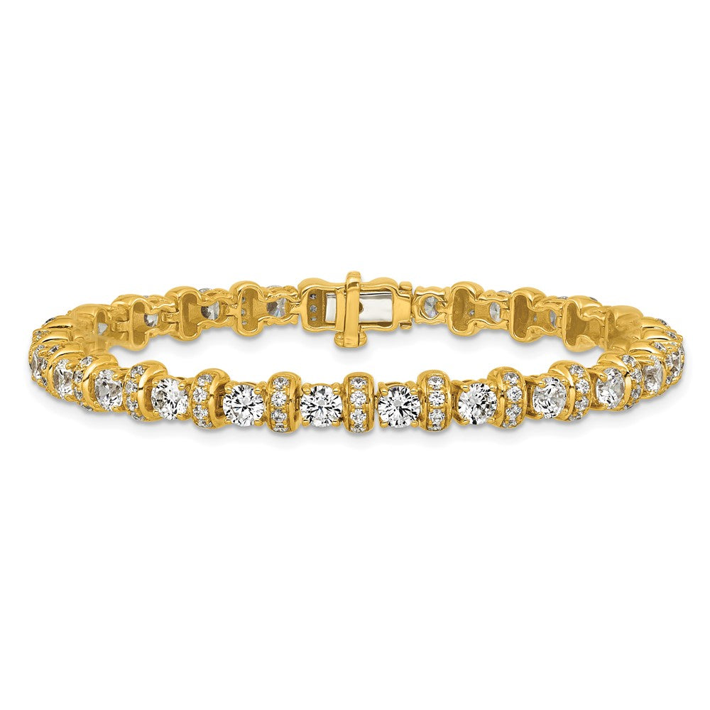 14k 7 3/4ct Lab Grown Diamond VS/SI+ G+ Comp Fashion Tennis Bracelet