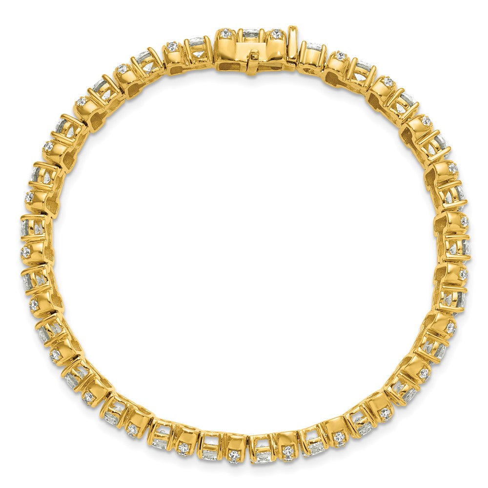 14k 7 3/4ct Lab Grown Diamond VS/SI+ G+ Comp Fashion Tennis Bracelet