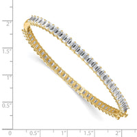 True Origin 14k 6 1/2 carat Lab Grown Diamond VS+ F+ 7.5in Comp. Bangle