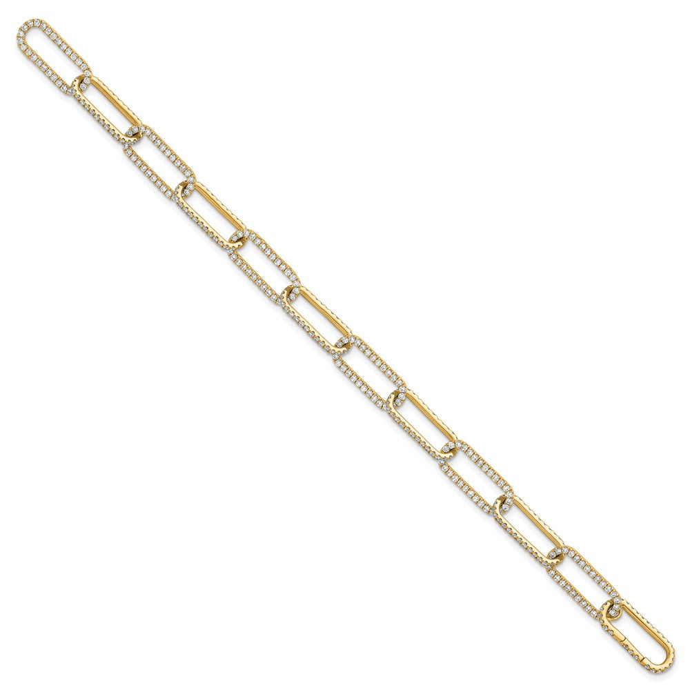 TO 14k 4ct Lab Grown Diamond VS+ F+ 8in w/1in ext. Comp. Link Bracelet