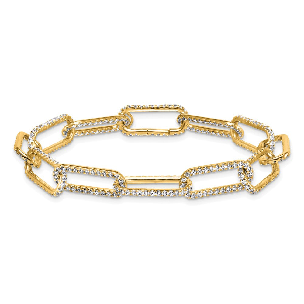 TO 14k 4ct Lab Grown Diamond VS+ F+ 8in w/1in ext. Comp. Link Bracelet