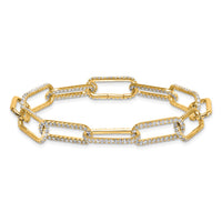 TO 14k 4ct Lab Grown Diamond VS+ F+ 8in w/1in ext. Comp. Link Bracelet