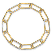 TO 14k 4ct Lab Grown Diamond VS+ F+ 8in w/1in ext. Comp. Link Bracelet