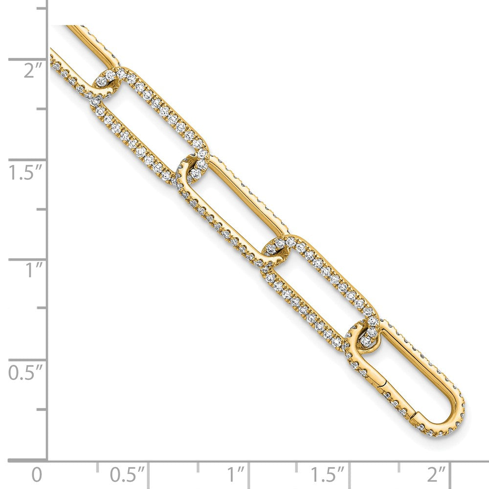 TO 14k 4ct Lab Grown Diamond VS+ F+ 8in w/1in ext. Comp. Link Bracelet