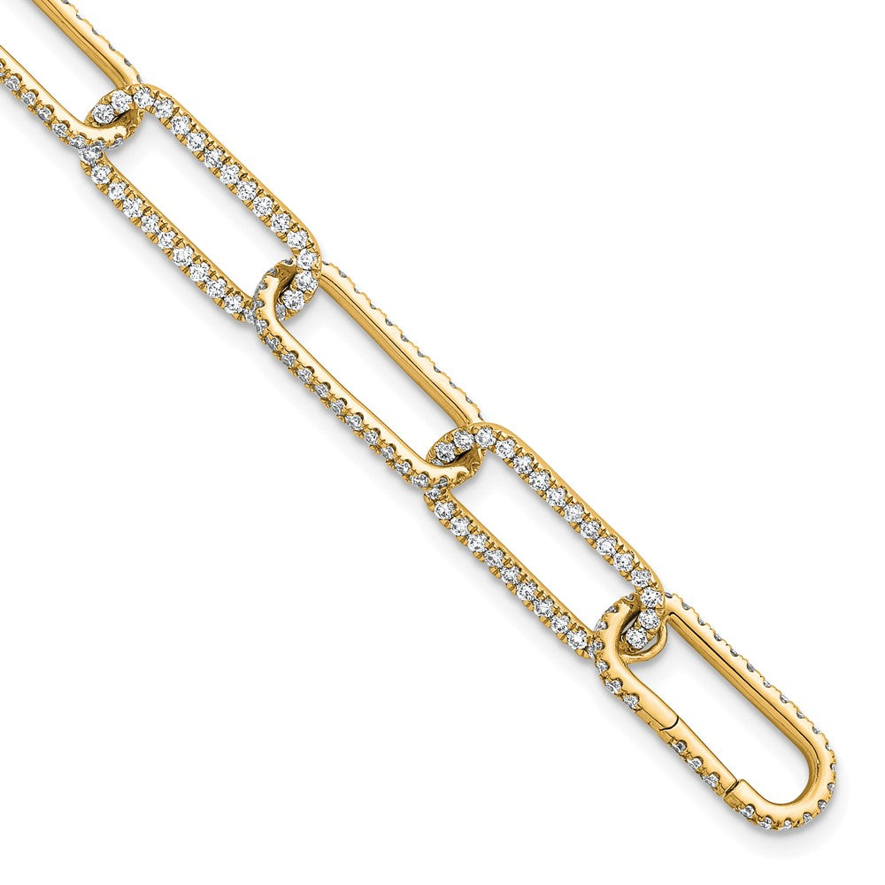 TO 14k 4ct Lab Grown Diamond VS+ F+ 8in w/1in ext. Comp. Link Bracelet