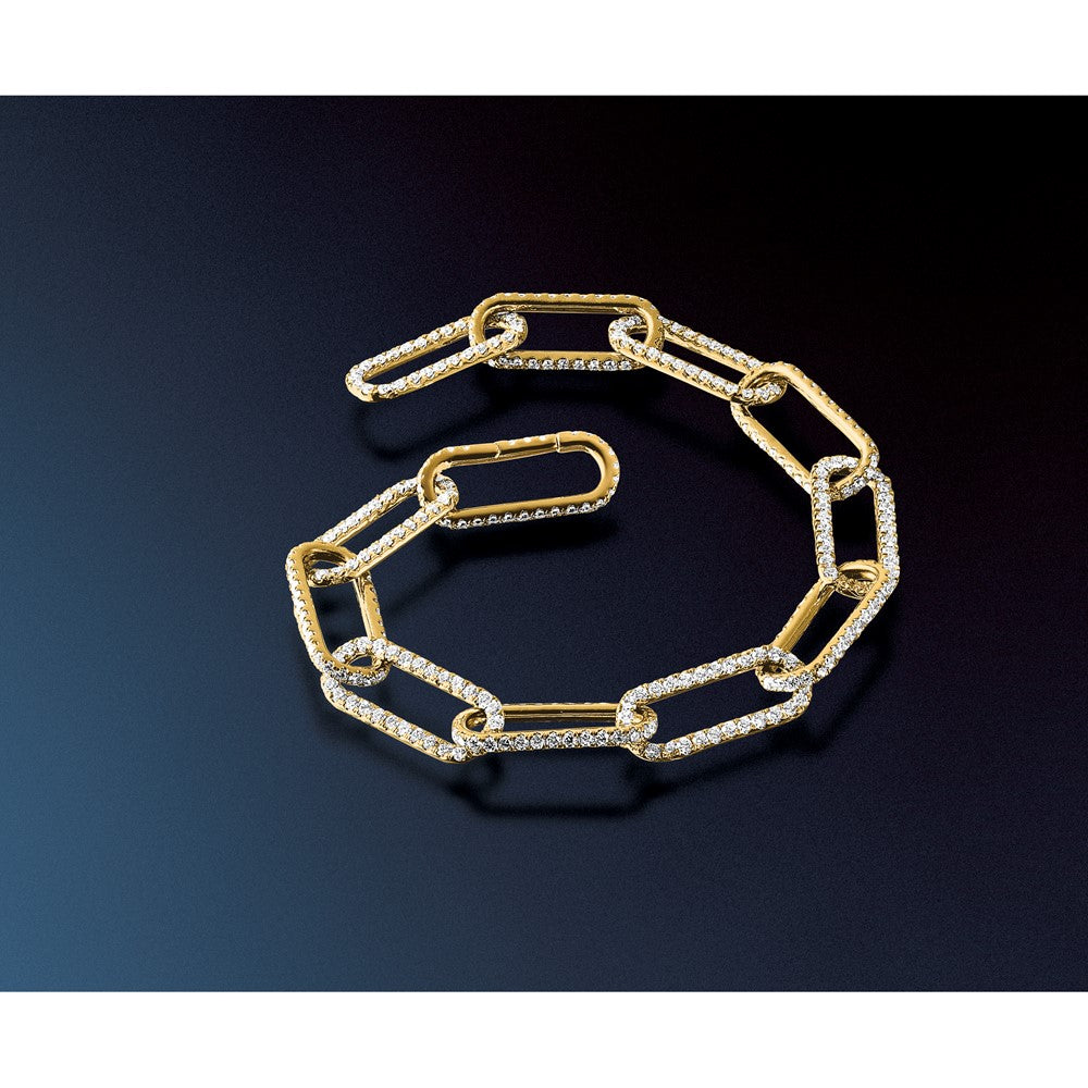 TO 14k 4ct Lab Grown Diamond VS+ F+ 8in w/1in ext. Comp. Link Bracelet