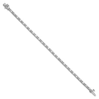 14kw 5ct Cert Lab Grown Dia VS+ F+ Comp Emerald/Round Tennis Bracelet