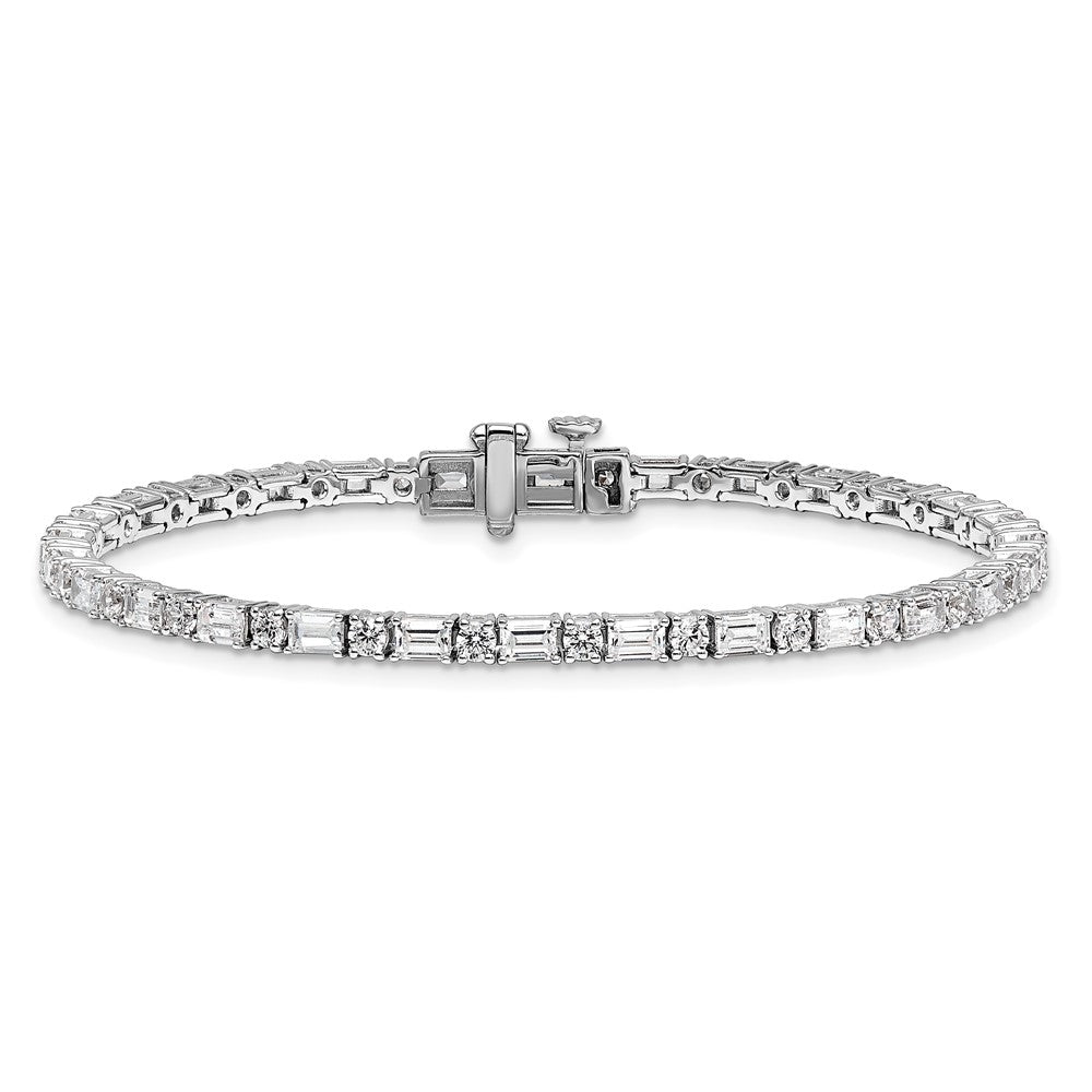 14kw 4 7/8ct Lab Grown Dia VS/SI+ G+ Comp Emerald/Round Tennis Bracelet
