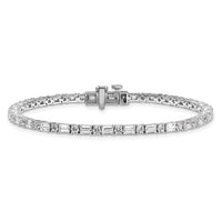 14kw 4 7/8ct Lab Grown Dia VS/SI+ G+ Comp Emerald/Round Tennis Bracelet