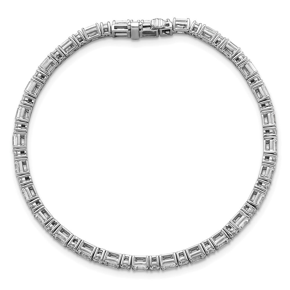14kw 5ct Cert Lab Grown Dia VS+ F+ Comp Emerald/Round Tennis Bracelet