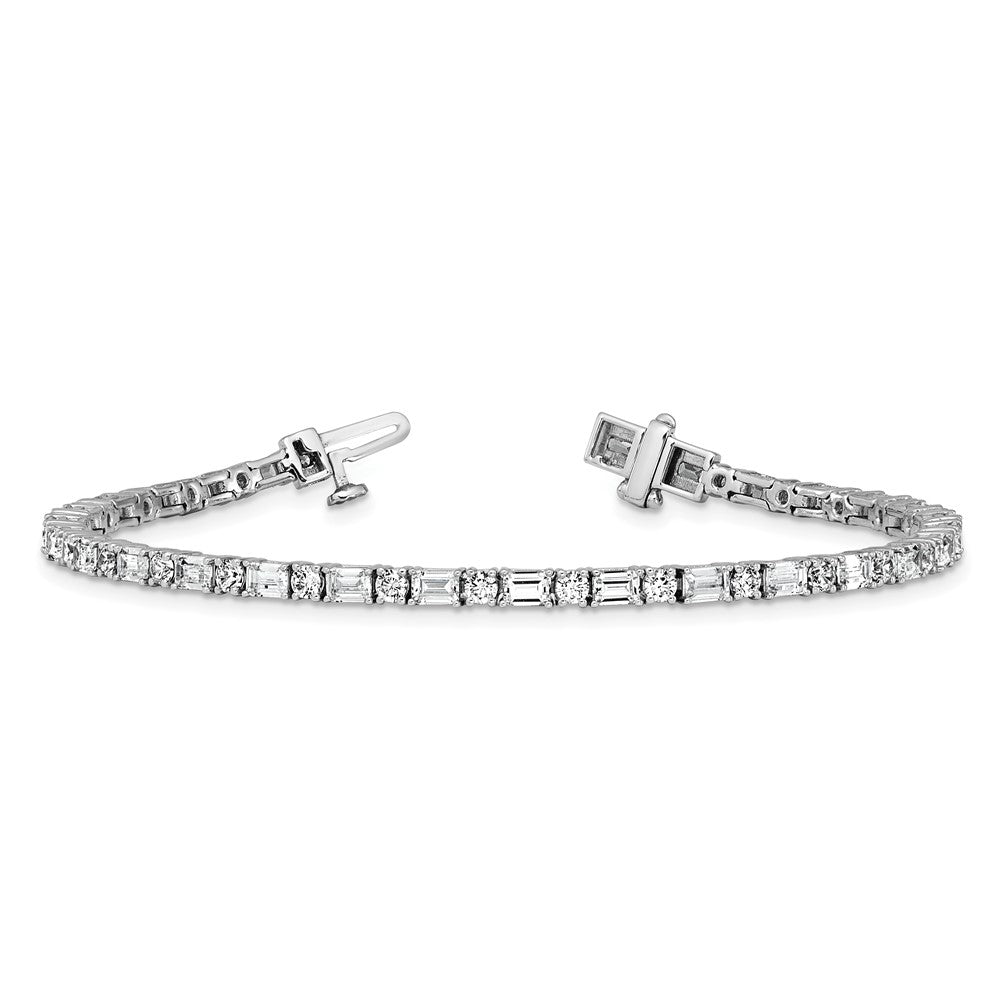 14kw 4 7/8ct Lab Grown Dia VS/SI+ G+ Comp Emerald/Round Tennis Bracelet