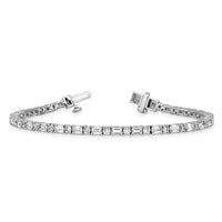 14kw 4 7/8ct Lab Grown Dia VS/SI+ G+ Comp Emerald/Round Tennis Bracelet