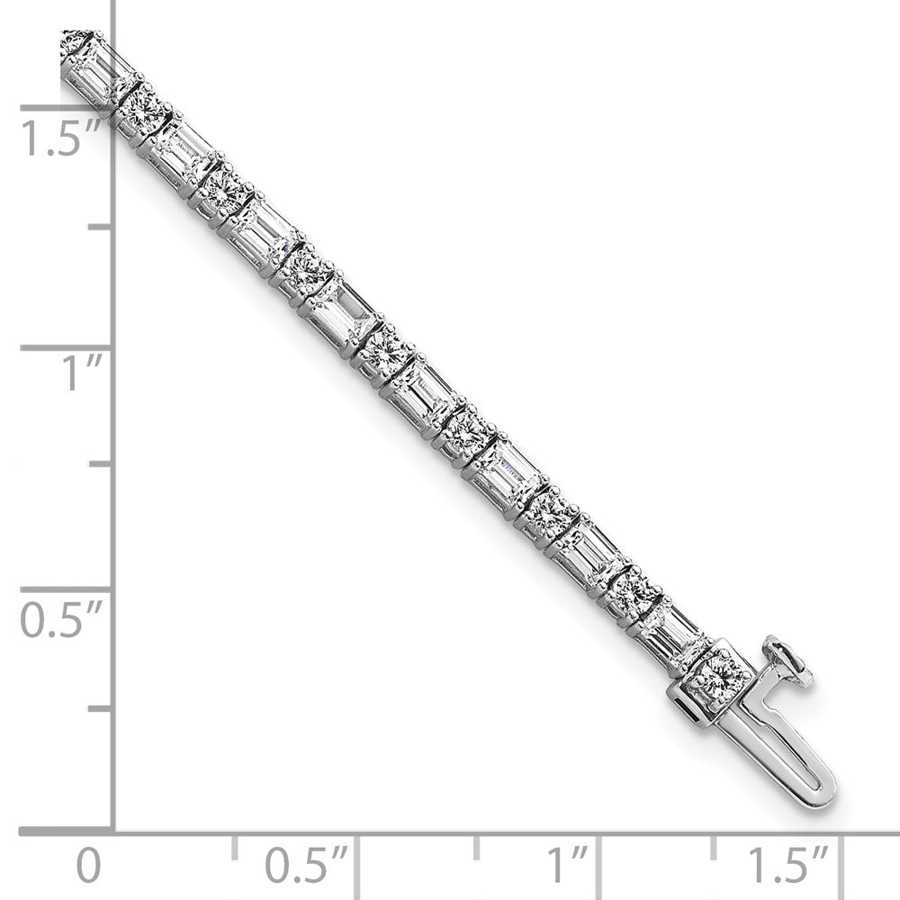 14kw 4 7/8ct Lab Grown Dia VS/SI+ G+ Comp Emerald/Round Tennis Bracelet