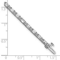 14kw 5ct Cert Lab Grown Dia VS+ F+ Comp Emerald/Round Tennis Bracelet