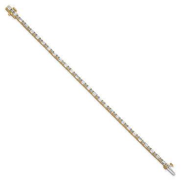 14k 4 7/8ct Lab Grown Dia VS/SI+ G+ Comp Emerald/Round Tennis Bracelet