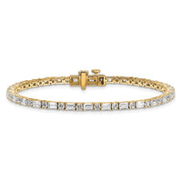 14k 4 7/8ct Cert Lab Grown Dia VS/SI+ G+ Comp Emerald/Round Tennis Bracelet