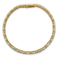 14k 4 7/8ct Cert Lab Grown Dia VS/SI+ G+ Comp Emerald/Round Tennis Bracelet