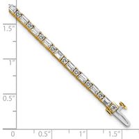 14k 4 7/8ct Lab Grown Dia VS+ F+ Comp Emerald/Round Tennis Bracelet