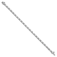 14kw 7ct Cert Lab Grown Dia VS/SI+ G+ Comp Emerald/Round Tennis Bracelet