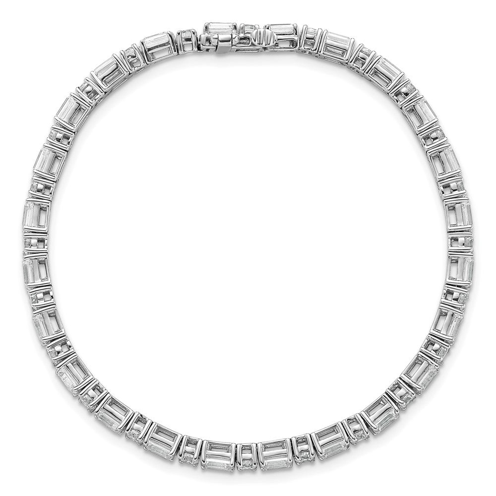 14kw 7ct Cert Lab Grown Dia VS+ F+ Comp Emerald/Round Tennis Bracelet