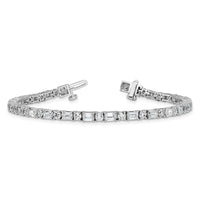 14kw 7ct Cert Lab Grown Dia VS+ F+ Comp Emerald/Round Tennis Bracelet
