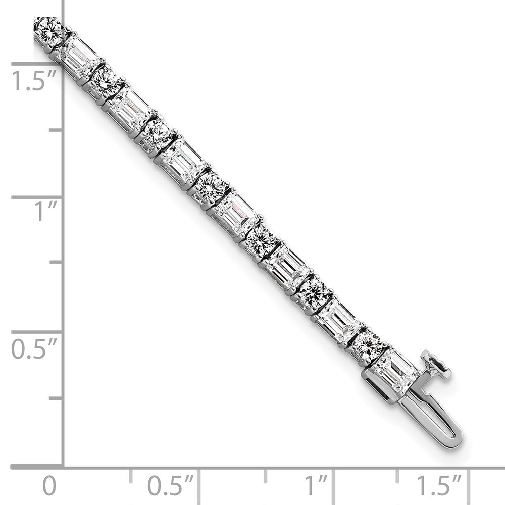 14kw 7ct Cert Lab Grown Dia VS+ F+ Comp Emerald/Round Tennis Bracelet
